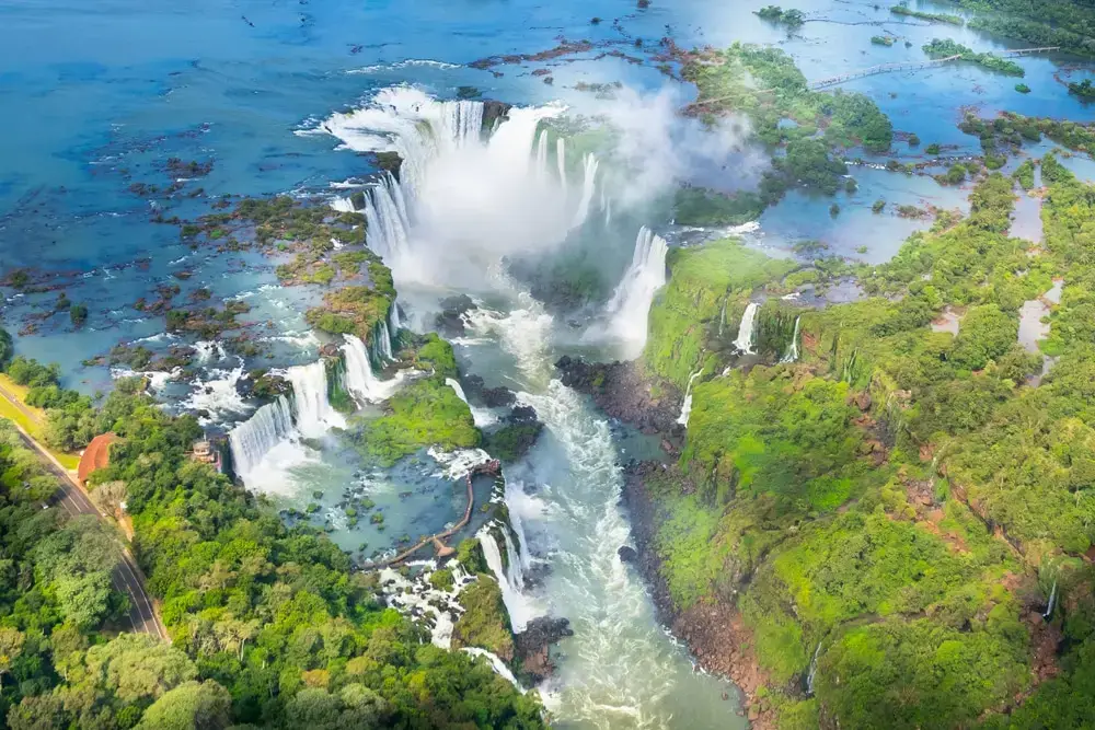 Beautiful,Aerial,View,Of,Iguazu,Falls,From,The,Helicopter,Ride,