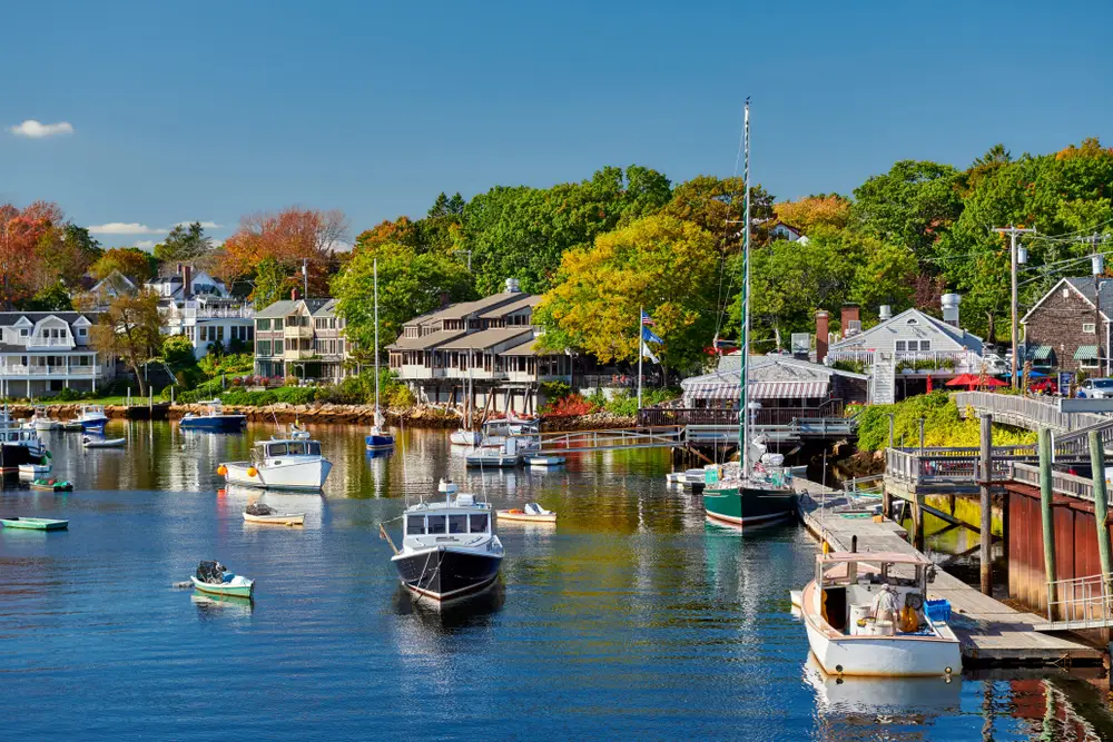 Fishing,Boats,Docked,In,Perkins,Cove,,Ogunquit,,On,Coast,Of