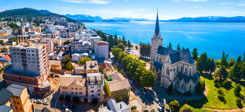 Aerial,Panorama,Of,The,City,Of,Bariloche,,Argentina