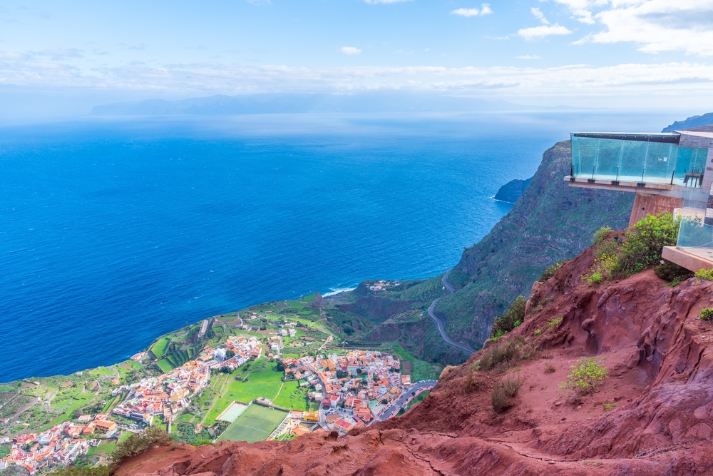 Mirador,De,Abrante,Overlooking,Agulo,Village,At,La,Gomera,,Canary