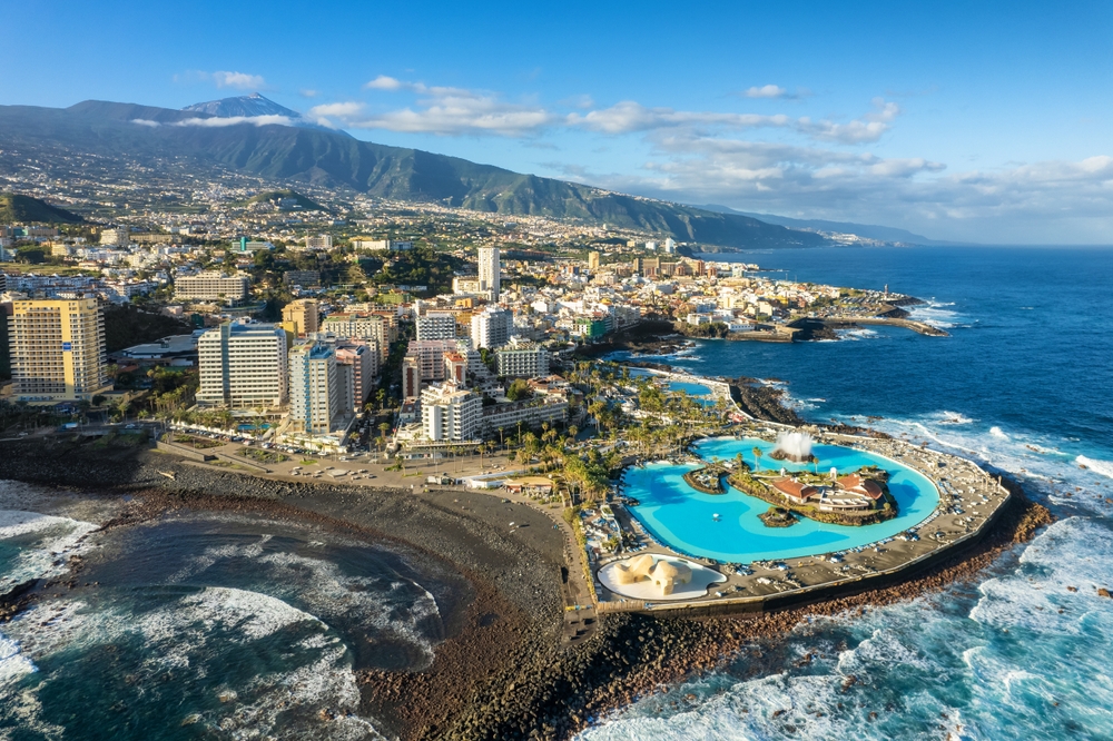 Aerial,View,Of,Puerto,De,La,Cruz,City,,Tenerife,,Spain.